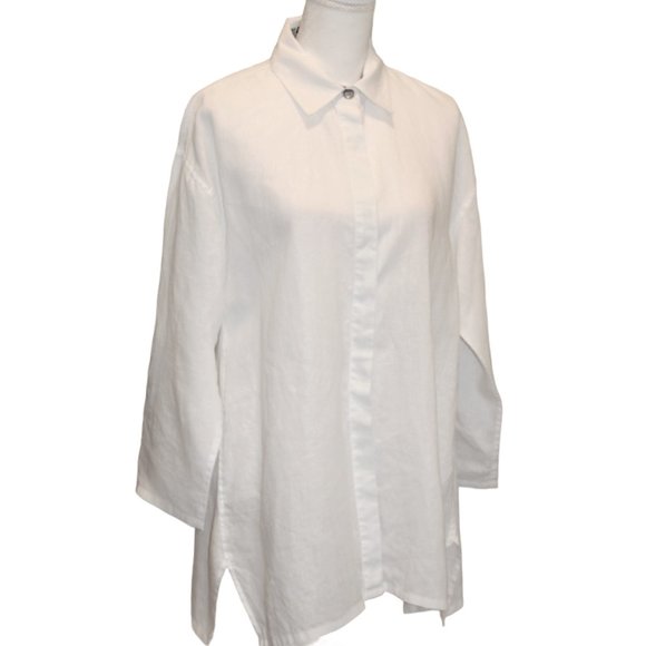 John Mark White With Black & White Accent Long Sleeve Tunic, Size Small … - Picture 2 of 9